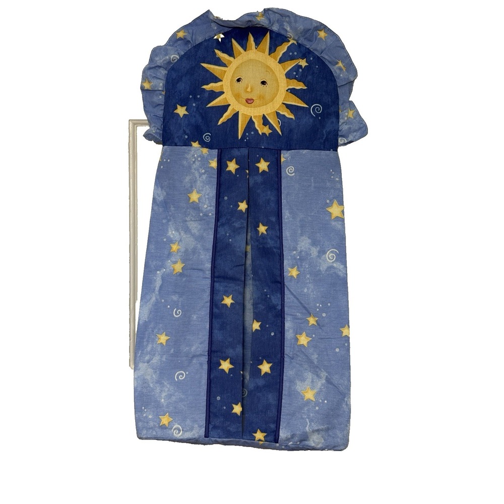 Vtg Kidsline Celestial Sun Hanging Diaper Stacker Holder 90s Decor Stars Blue
